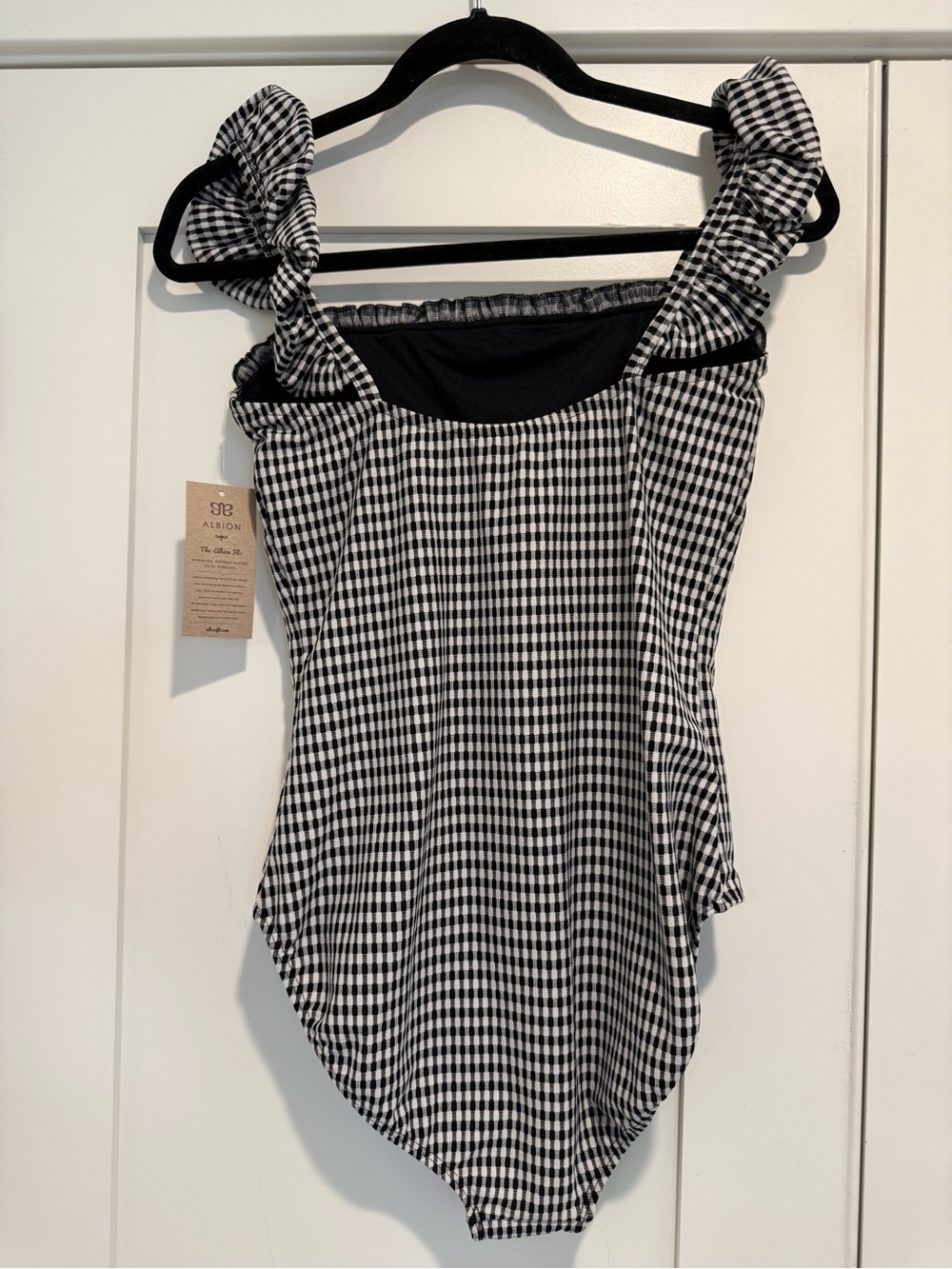 NWT Albion Hamptons Black & White Gingham One-Piece Swimsuit- Size Medium - Picture 2 of 9